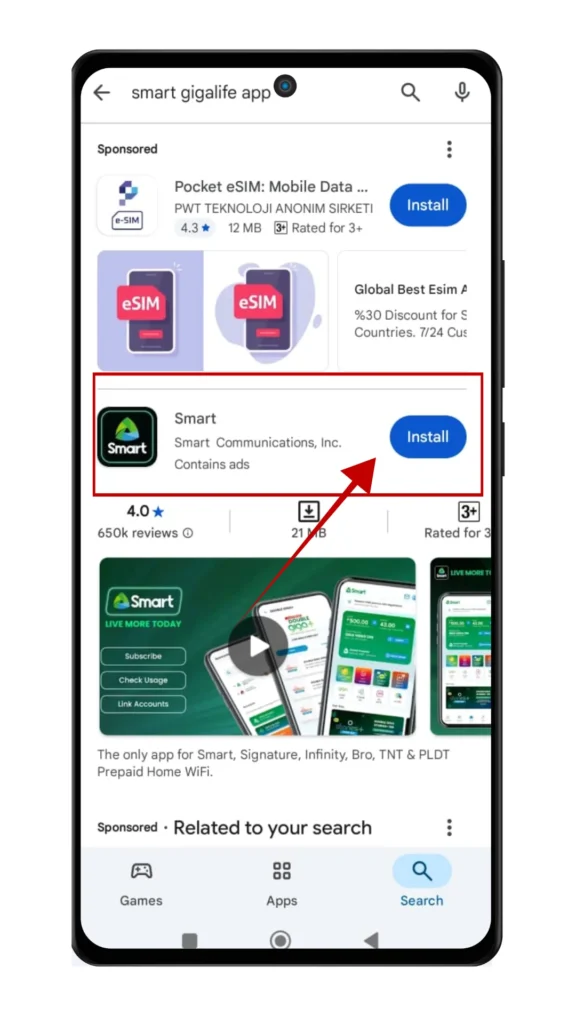 Android Smart GigaLife App