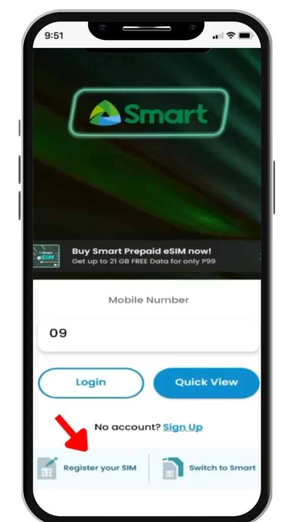 Registering Through the Smart GigaLife App