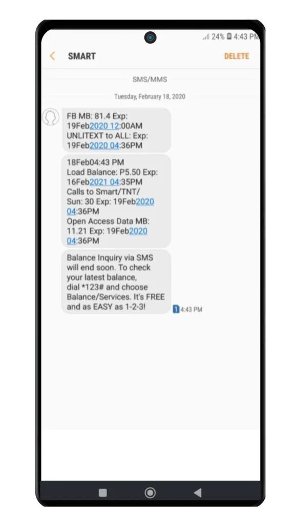Smart SIM Balance Check via SMS