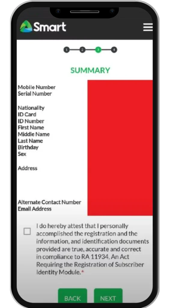 Smart Bro Sim Registration Summary