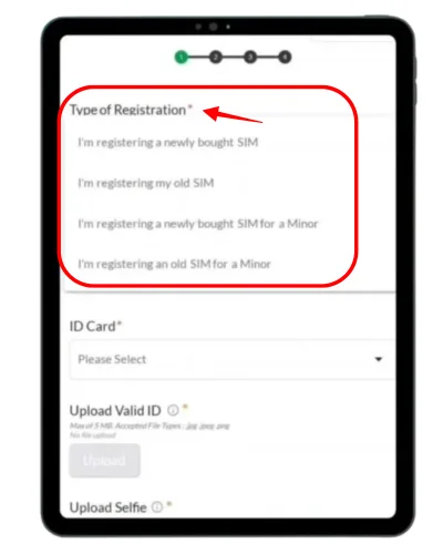 Registration for New SIM or Existing SIM